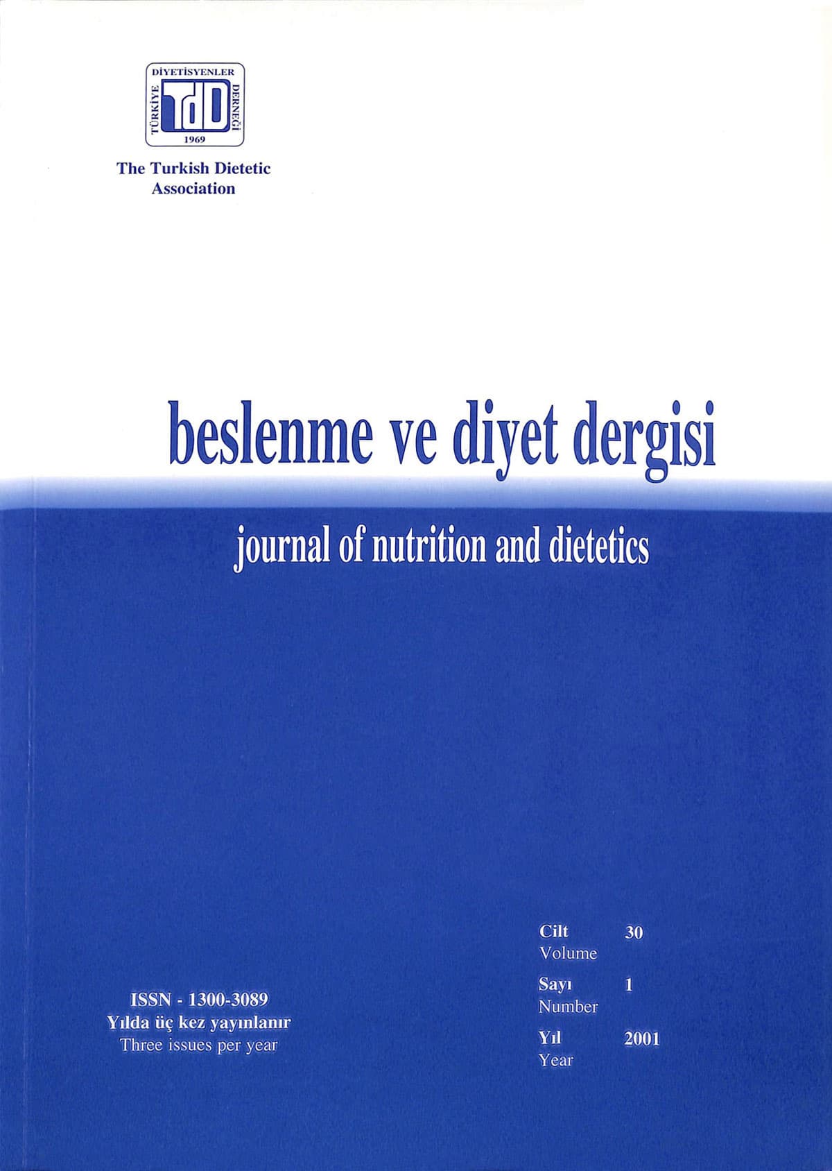 Cilt 30 Sayı 1 (2001)